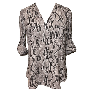 Women’s Gray Snakeskin Pattern Blouse